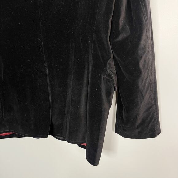 DKNY Mens Medium M Black Velvet Blazer Sport Coat Cotton Two Button Notch Collar - Picture 5 of 8